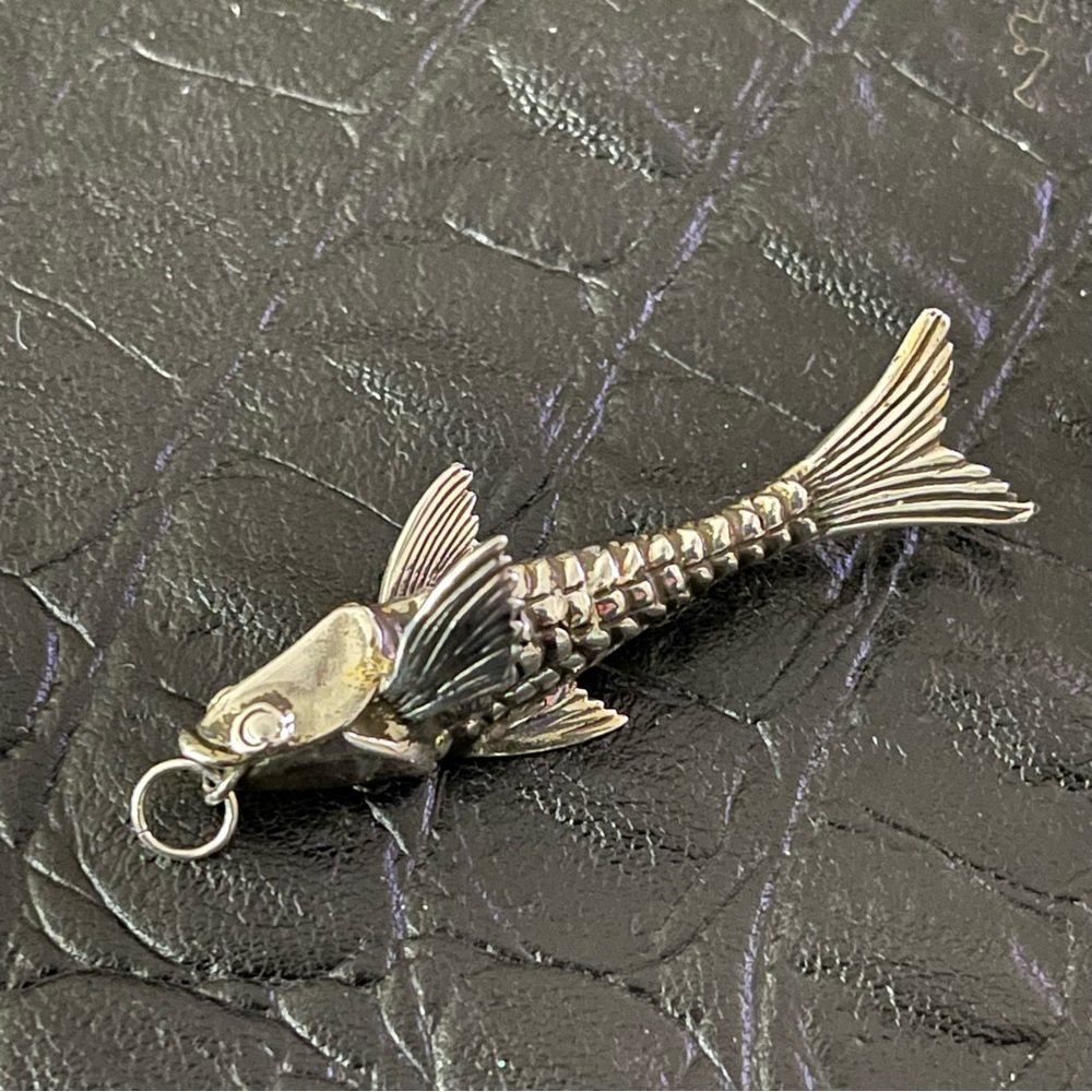 Unique Solid Cast Sterling Silver 925 Fish - image 1